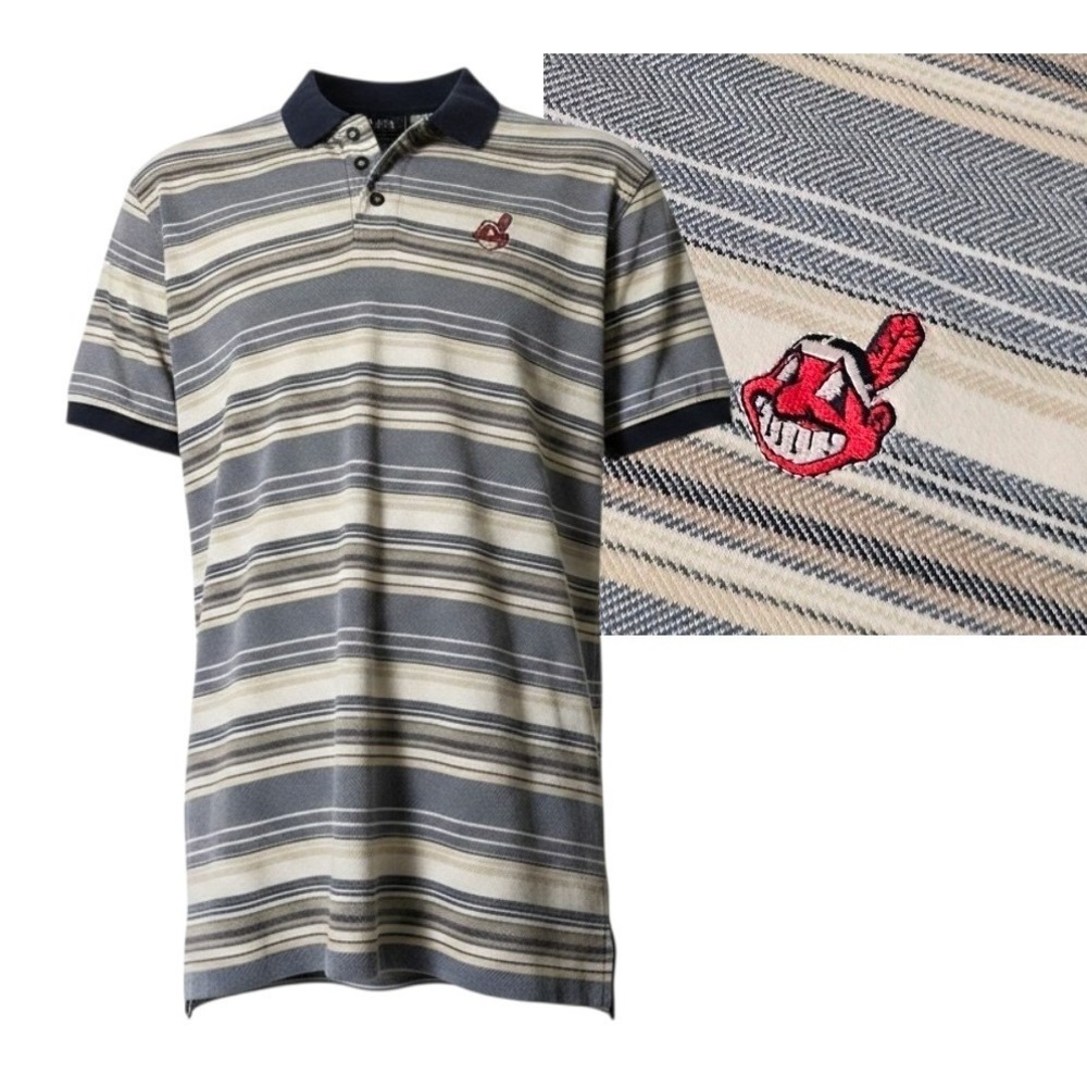 VINTAGE CHIEF WAHOO Cleveland Indians Polo Golf Shirt Guardians L Large 90s